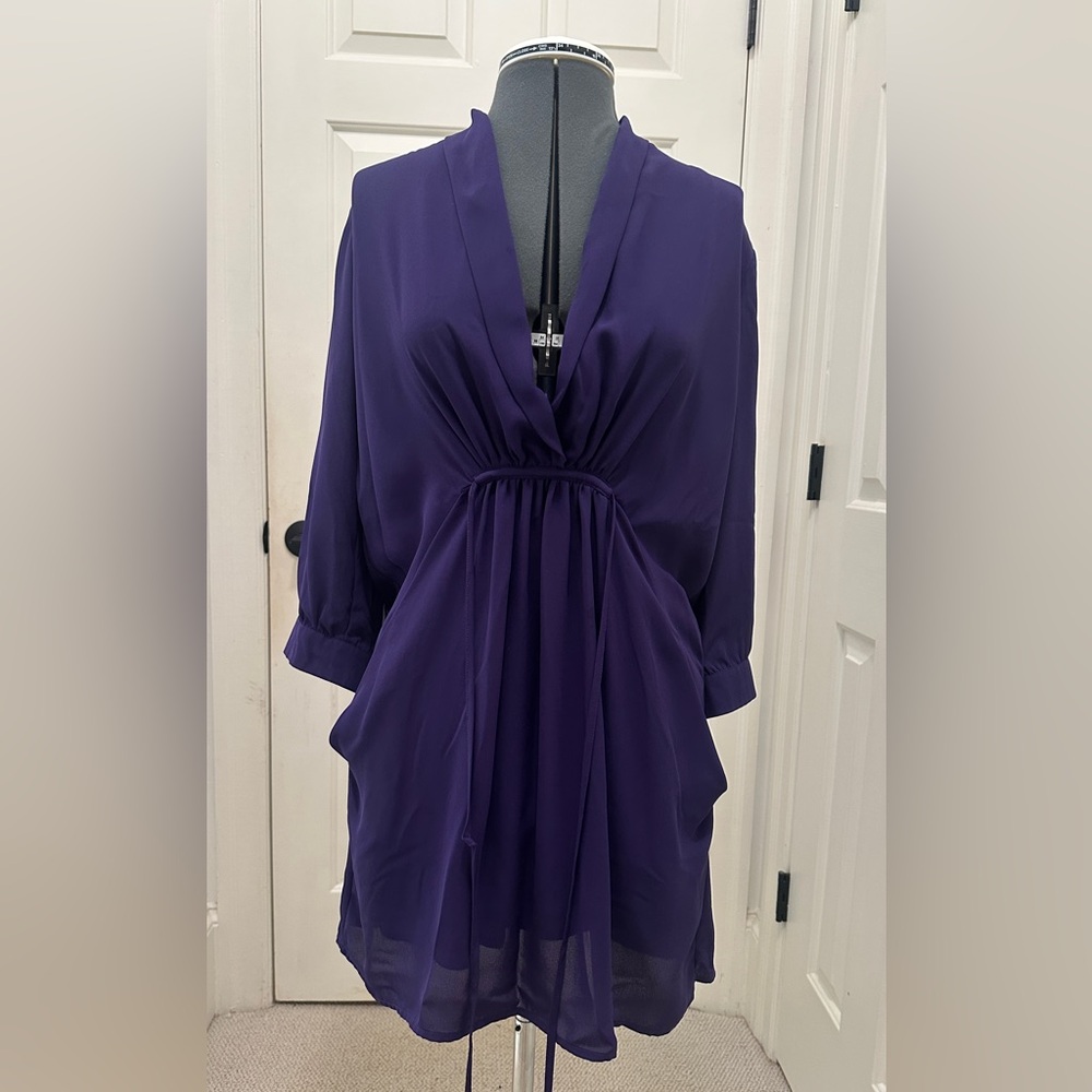 Julie Billiart (Boutique) Drapey Purple Mini Dress, size XS